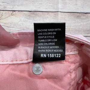 APNY New York Womens Pink Wide Leg Jeans High Rise Raw Hem Size 12 Stretch Denim thumbnail 6
