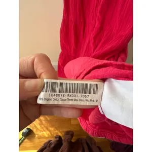 Quince Organic Cotton Gauze Tiered Maxi Dress Hot Pink V-Neck Sleeveless M thumbnail 3