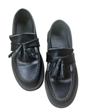 Dr. Marten Adrian Quad Black Platform Chunky Leather Tassle Loafer Women’s 5 Doc thumbnail 1