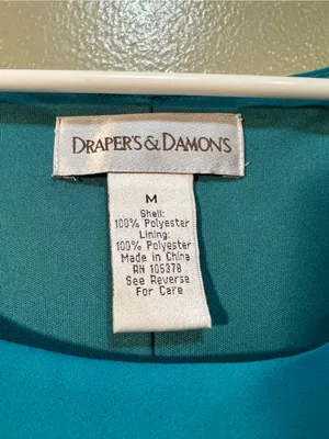 Drapers & Damons Women’s Size Medium Sleeveless Midi Dress Teal Blue Green Scoop thumbnail 8