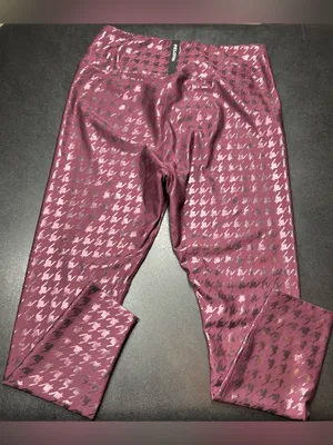 Peloton Size 2XL Purple Res Show Up Houndstooth Printed Legging thumbnail 8