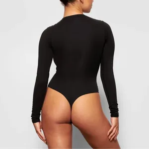 SKIMS Fits Everybody (G12) NWT Long Sleeve Crew Neck Bodysuit Onyx M thumbnail 2