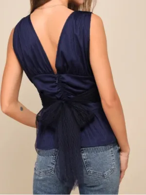 LULU's Sexy Romantic Swiss Dot Chic Flirty Date Night Out Peplum Top thumbnail 2