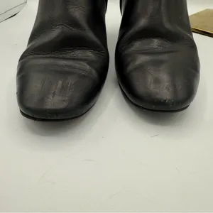 Grigiarancio Y2K Black Leather Ankle‎ Boots 8.5 | Made in Italy Chunky Heel thumbnail 6