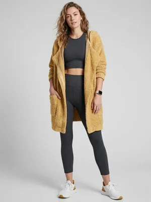 Free People Warm Wishes Hooded Sweater Teddy Jacket Cardigan thumbnail 2