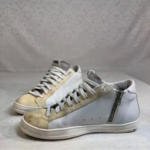 P448 Thea Mid White Cream Leather Platform High Top Sneakers EU 40 thumbnail 8