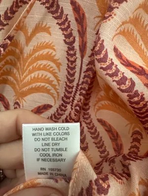 Rose & Olive Orange Leaf Print Short Sleeve Top Size S thumbnail 6