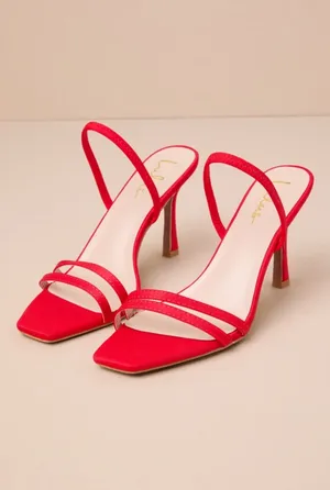 Lulu’s Manette Red Slingback High Heel Sandals thumbnail 2