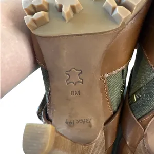 Tory Burch Oren Peep Toe‎ Booties Olive Brown Leather 8 thumbnail 11