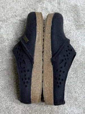 Haflinger Women’s Lacey Clog Shoes Slip On Wool in Charcoal Black 42/US 11 thumbnail 8