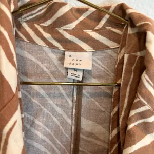 A New Day Tan Zebra Print Long Sleeve Linen Blend blazer + crop top matching 2 piece set thumbnail 8