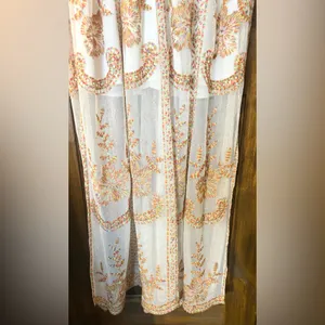 Altar’d State Elegant Cream and Brown Embroidered Dress thumbnail 2