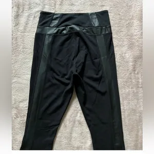 Athleta Ponte Luxe Legging Faux Leather Womens Full Length Zip Pockets‎ Sz Small thumbnail 5