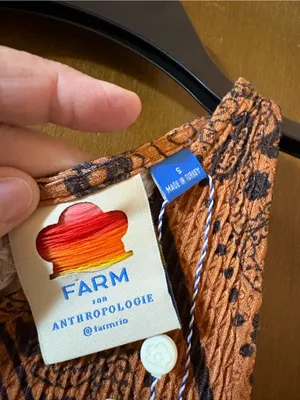 NWT Farm Rio Orange & Black Bandana Print Midi Dress thumbnail 5