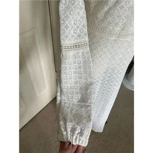 Vici Crochet Unlined Long Sleeve Maxi Dress Size S White Bridal Honeymoon thumbnail 4