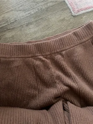 Athleta felicity ribbed Wide Leg Pants Brown Stretchy Knit Relaxed Athleisure thumbnail 8