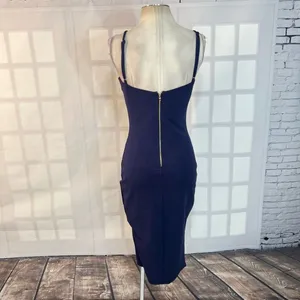 Lulu’s navy ponte knit lined body con midi dress size medium thumbnail 8