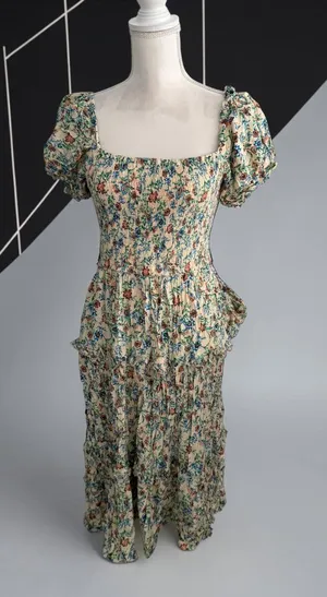 BAND OF THE FREE Floral Smocked Midi Dress Size Small thumbnail 1