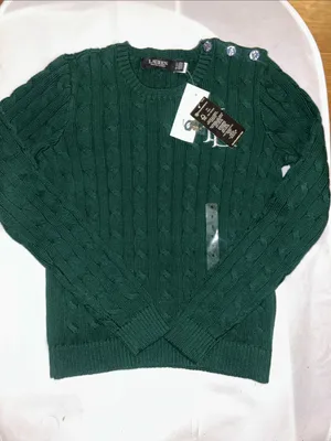 Luaren Ralph Lauren Button-Trim Cable-Knit Cotton Sweater thumbnail 9