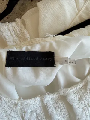 The Addison Story for Anthropologie White Silk Lace Boho Tank Top 🤍 thumbnail 4