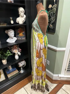 Arden B Vintage Y2K Silk Butterfly Halter Tunic Dress – Size Medium thumbnail 5
