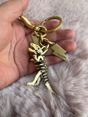 Coach Metal Small Rexy T-Rex Skeleton Puzzle Bag Charm Keychain CCE75 Brass thumbnail 5