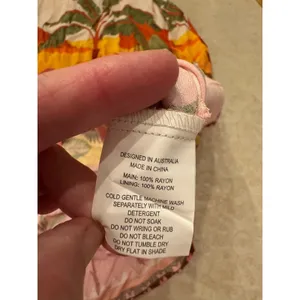 New Paper Heart Strapless Maxi Dress Linen Tropical Palm Print Resort Size Small thumbnail 9