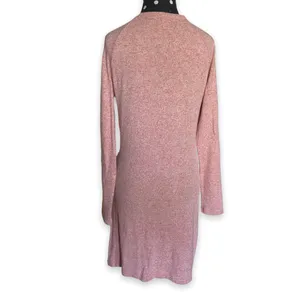 Free‎ People Ginger Tie Front Sweater Dress Long Sleeve Blush Pink Medium thumbnail 6