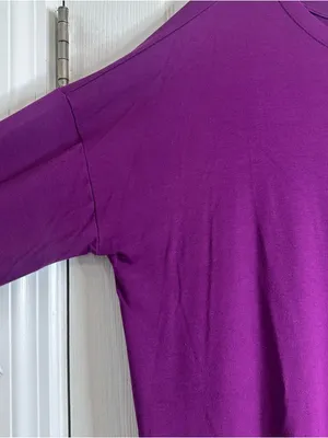 Eileen Fisher Plum Long Sleeve Relaxed Tee Women’s Size XL thumbnail 8