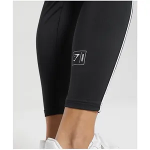 Gymshark Recess Joggers Womens XS Black White Piping Pockets Stretch GLBT5105 thumbnail 3