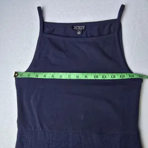 J. Crew NWT Pintuck Mixy Dress Navy Blue Square Neck Midi Pleated Waist Size M thumbnail 8