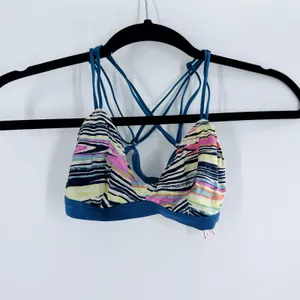 Victoria’s Secret Blue Printed Strappy Triangle Wireless Bralette Size Small thumbnail 2