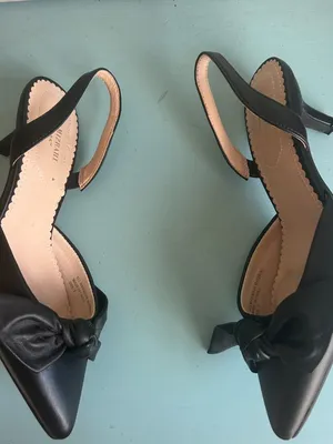 Isaac Mizrahi New York Bow Slingback Kitten Heels Black Size 7 thumbnail 10