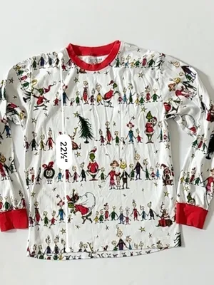 Pottery Barn Kids Grinch Christmas Pajama Top Adult Medium thumbnail 5