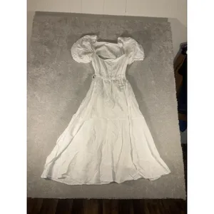 astr the label dress white linen blend‎ L square neck thumbnail 5