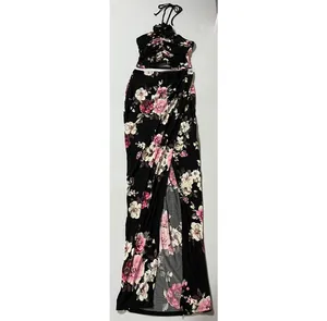 Black Pink ‘Fame Time’ Floral Maxi Skirt and Crop Top Matching Set Coords Size S 🌸✨ thumbnail 4