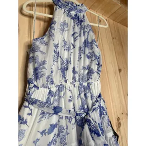 NWT Lulus Float to You White Floral Print Halter Tiered Midi Dress Cruise Size M thumbnail 6