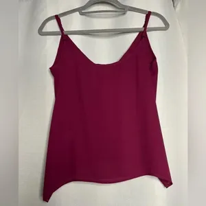 WAYF Raspberry Maroon Surplice Cami Blouse M thumbnail 2