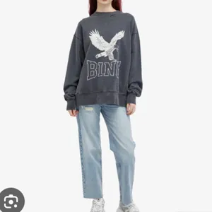 Anine Bing Retro Alto Eagle Graphic Organic Cotton Sweatshirt Washed Gray Black thumbnail 10