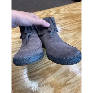 UGG Kennadi Fringe Boots Women's 5.5 Blue Suede Slip On Comfort SN-1123597 S11 thumbnail 3