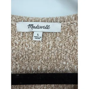 Madewell Nicollet Ruffle Sweater Tank Top Knit Large Tan Sleeveless Boho Cottage thumbnail 8