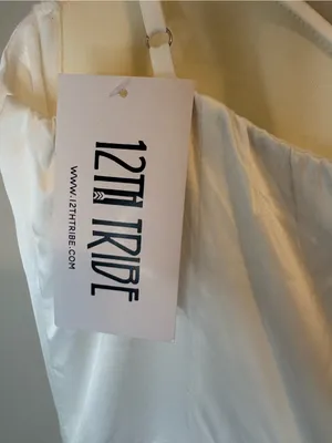 NWT 12th Tribe White Satin Corset Maxi Dress Medium Bridal Formal thumbnail 3