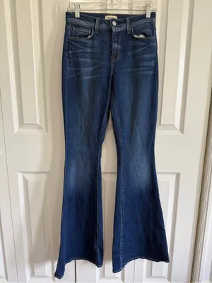 L'Agence Solana Bell Bottom Flare Jean Medium Wash Size 25 thumbnail 2