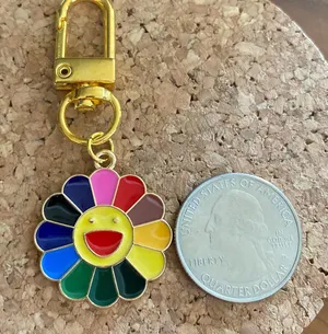 Handmade Kawaii rainbow sunflower Airpods keychain/accessory/keychain💓 thumbnail 2