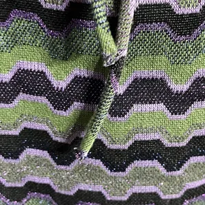 Zara Women's Purple Green Black Chevron Y2K‎ 90s Retro Lace Up Mini Dress Medium thumbnail 3