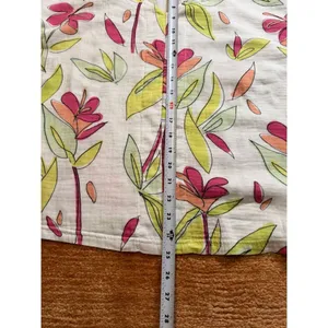 Michelle McDowell Floral Short Sleeve Top White Multicolor Women’s L thumbnail 4