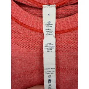 Lululemon Womens Swiftly Tech Long Sleeve‎ Red Gray Colorblock 4 thumbnail 5