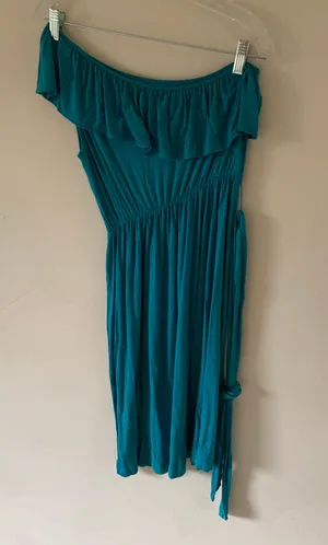 a.n.a One Shoulder Aqua Sundress thumbnail 4