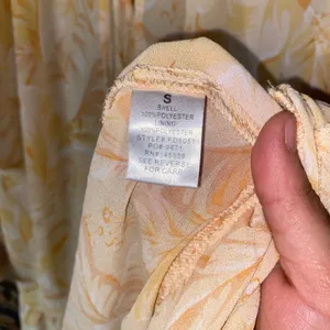 Dress Forum Beige Tan Floral Long Sleeve Tiered Maxi Dress Women's Size Small thumbnail 6