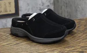 Easy Spirit Travelport Womens Slip On Suede Athletic Clogs Black 5M thumbnail 1